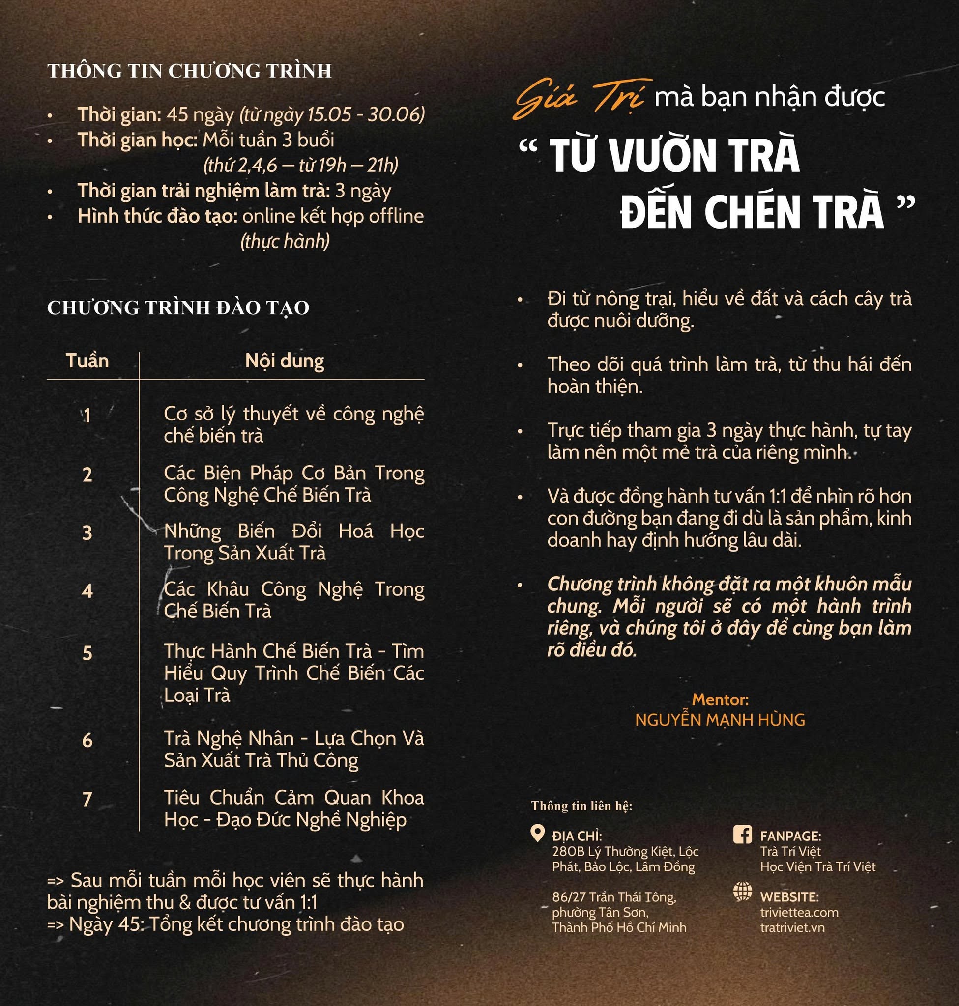 Thông tin chương trình của buổi khai giảng