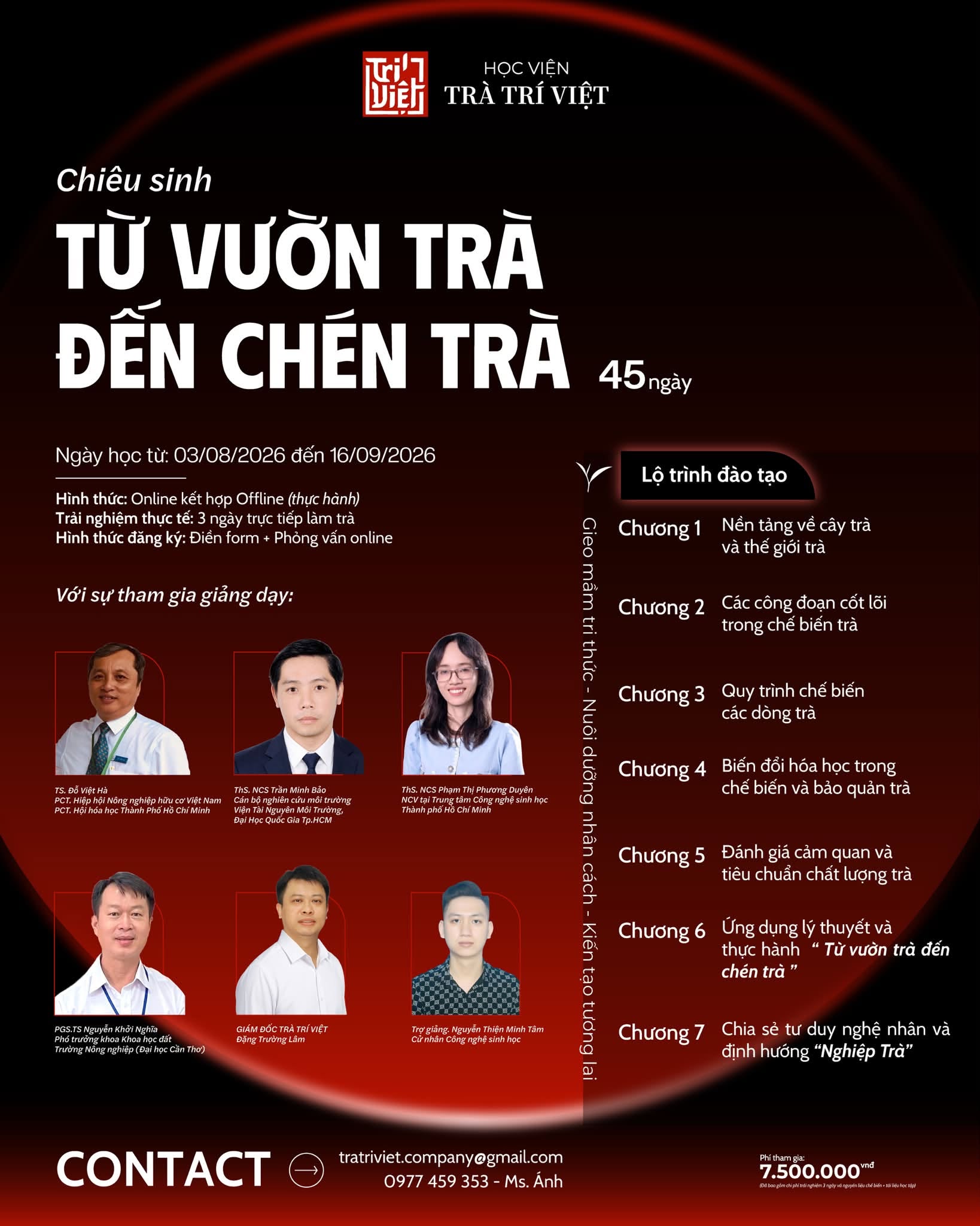 Thông báo chiêu sinh chương trình " Từ Vườn Trà Đến Chén Trà"